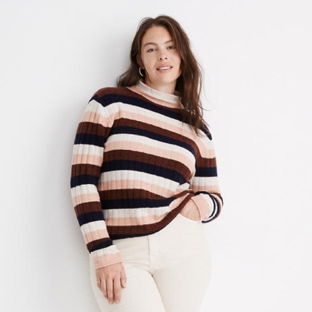Madewell Striped Evercrest Turtleneck Sweater